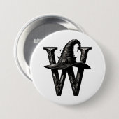 Hexenhut W Black Hat Halloween Button (Vorne & Hinten)
