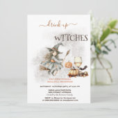 Hexenhut Wine Pumpkin Halloween Einladung (Stehend Vorderseite)