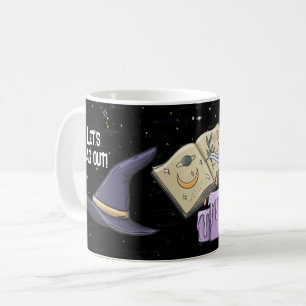 Hexenhut, Zauberbuch und Pentagramm Kaffeetasse