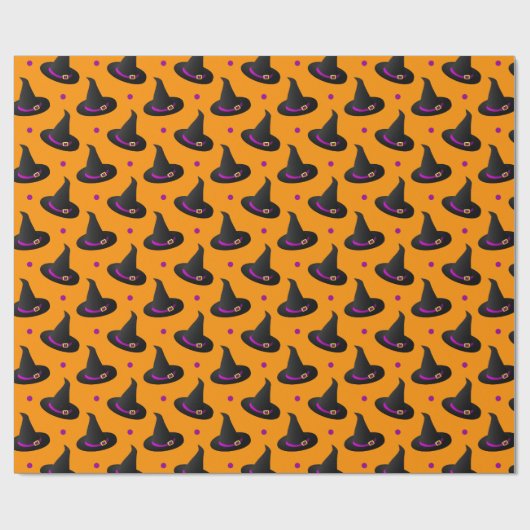 Hexenhüte halloween Muster Geschenkpapier (Flach)