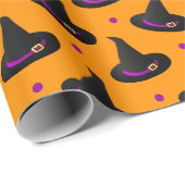 Hexenhüte halloween Muster Geschenkpapier (Rolleneckpunkt)