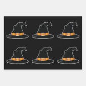 Hexenhüte Orange Witch Hat Halloween Muster Geschenkpapier Set (Vorderseite 2)