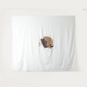 Hexenhutte mit Hut und funkelnden Sternen illuster Wandteppich (Vorderseite (Horizontal))