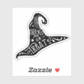 Hexenhuttrick oder Schwarzes Halloween behandeln Aufkleber (Blatt)