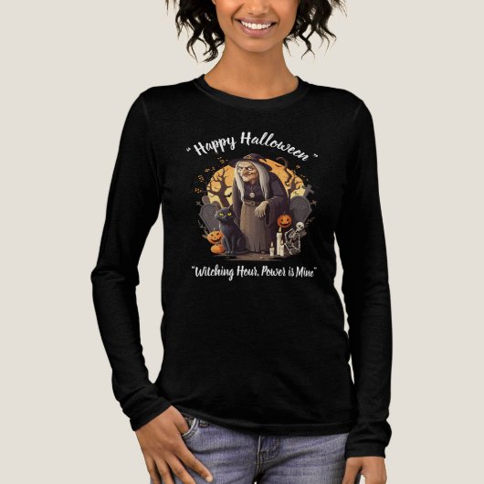 Hexenhy Halloween Vibes - Schwarzer T - Shirt 🎃 � (Vorderseite)