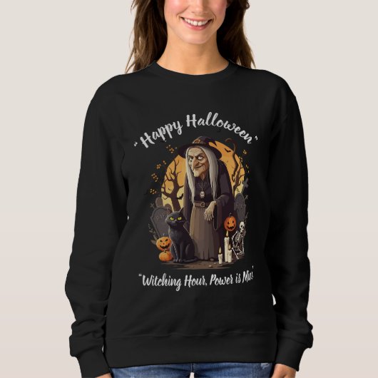 Hexenhy Halloween Vibes - Schwarzer T - Shirt 🎃 � (Vorderseite)