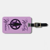 Hexenin Silhouette mit Pentagramm Gepäckanhänger (Vorderseite horizontal)