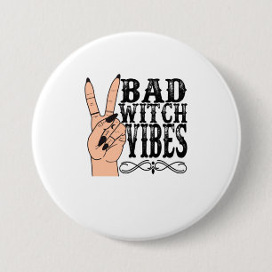 Hexenkapparel Bad Witch Vibes Hexe Hand Hal Button