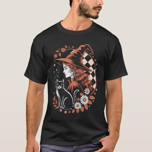 Hexenkariertes Halloween T-Shirt (Vorderseite)