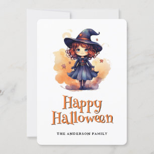 Hexenkarte Halloween Feiertagskarte