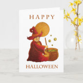 Hexenkarte und Cauldron-Grußkarte Karte (Gelbe Blume)