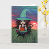 Hexenkarte und Katzenkasten Karte (Gelbe Blume)