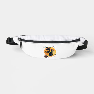 Hexenkatze auf einem Besenstiel � Halloween Nacht Bauchtasche