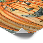 Hexenkatze Autumn Halloween Poster von M. Harrison (Ecke)