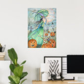 Hexenkatze Autumn Halloween Poster von M. Harrison (Heimbüro)