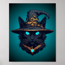 Hexenkatze Cyberpunk Mecha Halloween Neon Sonnenbr