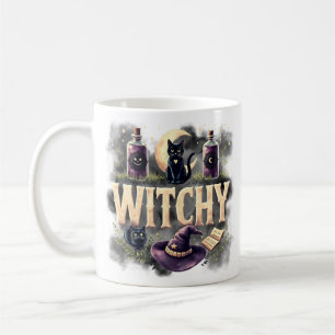 Hexenkatze Halloween Dunkle Gothic Kaffeetasse