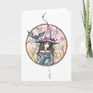 Hexenkatze Halloween-Karte von Molly Harrison Karte