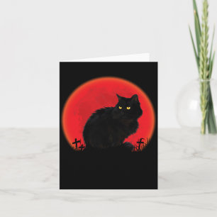 Hexenkatze Halloween-Kostüm Blutmond Schwarze Katz Karte