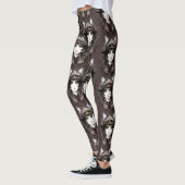 Hexenkatze Halloween Niedliches Portrait Leggings (Links)