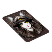 Hexenkatze Halloween Niedliches Portrait Magnet (Rechte Seite)
