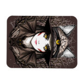 Hexenkatze Halloween Niedliches Portrait Magnet (Horizontal)