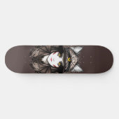 Hexenkatze Halloween Niedliches Portrait Skateboard (Horizontal)