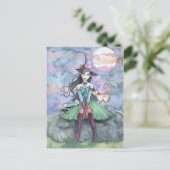Hexenkatze Halloween Postcard "Sweet and Sour" Postkarte (Stehend Vorderseite)