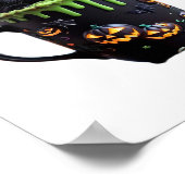 Hexenkatze Halloween Tasse - Niedlicher Schwarzer Poster (Ecke)