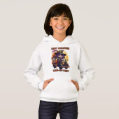 Hexenkatze Halloween Trucker Kinder Spooky Festive Hoodie (Vorne ganz)