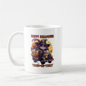 Hexenkatze Halloween Trucker Kinder Spooky Festive Kaffeetasse (Links)