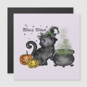 Hexenkatze | Hexe Vibes Magnetkarte (Vorne/Hinten)