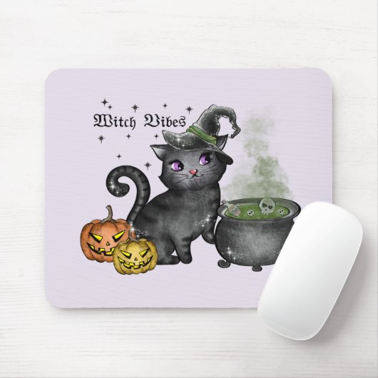 Hexenkatze | Hexe Vibes Mousepad (Mit Mouse)