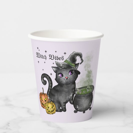 Hexenkatze | Hexe Vibes Pappbecher (Vorderseite)