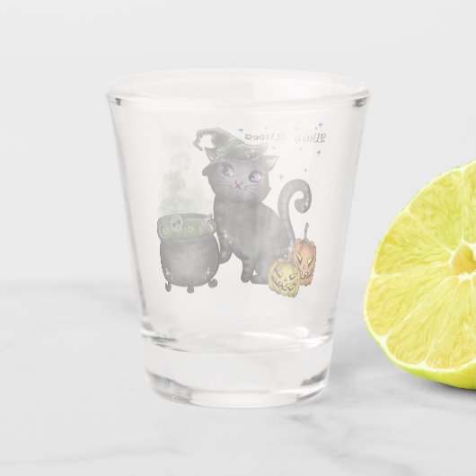 Hexenkatze | Hexe Vibes Schnapsglas (Rückseite)