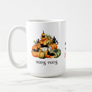 Hexenkatze-Kürbislaterne Pumpkin-Patch Halloween Kaffeetasse