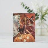 Hexenkatze Kürbislaterne Pumpkin Postkarte (Stehend Vorderseite)