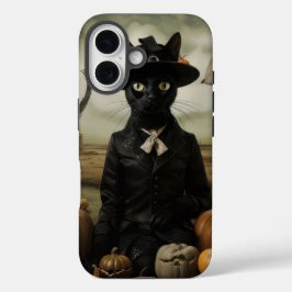 Hexenkatze mit Kürbissen  iPhone 16 Hülle