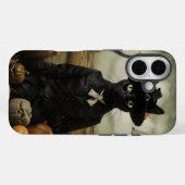 Hexenkatze mit Kürbissen  Case-Mate iPhone Hülle (Rückseite (Horizontal))