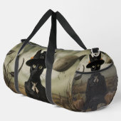 Hexenkatze mit Kürbissen  Duffle Bag (Rechte Ecke)