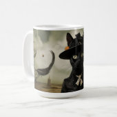 Hexenkatze mit Kürbissen  Kaffeetasse (Vorderseite Links)