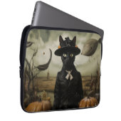 Hexenkatze mit Kürbissen  Laptopschutzhülle (Vorne Rechts)