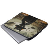 Hexenkatze mit Kürbissen  Laptopschutzhülle (Vorne Knopf)