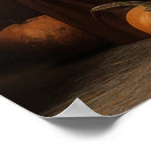 Hexenkatze mit Kürbissen Poster (Ecke)