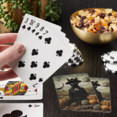 Hexenkatze mit Kürbissen Spielkarten (In Situ)