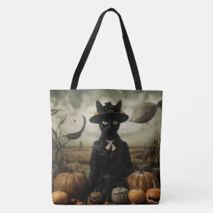 Hexenkatze mit Kürbissen Tasche