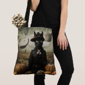 Hexenkatze mit Kürbissen Tasche (Von Nahem)