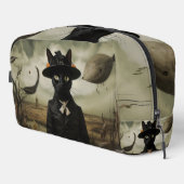 Hexenkatze mit Kürbissen  Waschbeutel (Rechte Ecke)