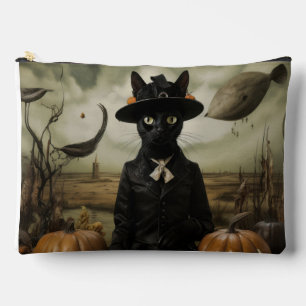 Hexenkatze mit Kürbissen Zubehörtasche