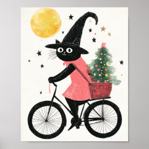 Hexenkatze Niedlich und unheimlich Weihnachten Poster